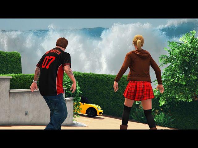 GTA 5 - JIMMY & TRACEY in a NATURAL Disaster! (Tsunami, Earthquake & More)