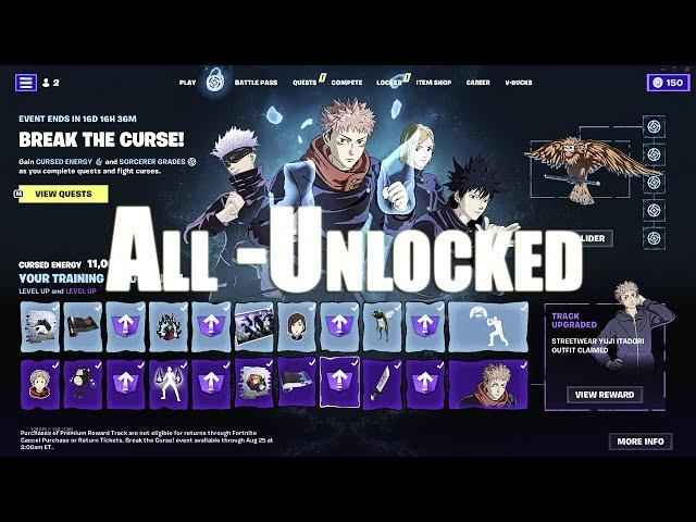 NEW Jujutsu Kaisen x Fortnite: All Skins, Cosmetics And "Break the Curse!" UNLOCKED!