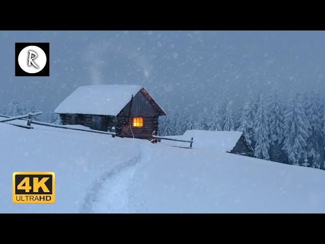 Snowstorm, Blizzard & Howling Winds | 10 Hours Relaxing Sounds for Sleep, Insomnia, Wooden Cabin 4K