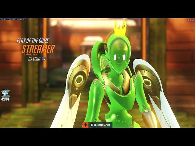 IDDQD ECHO POTG GAMEPLAY OVERWATCH 2 SEASON 12 TOP 500