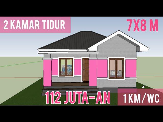 Desain Rumah 7x8 Meter 2 Kamar Tidur