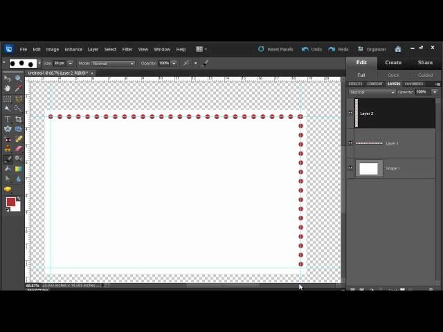 Draw a dotted line in Photoshop Elements