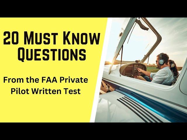 20 MUST-KNOW Private Pilot Written Exam Questions | Hardest FAA Written Test Questions Answered