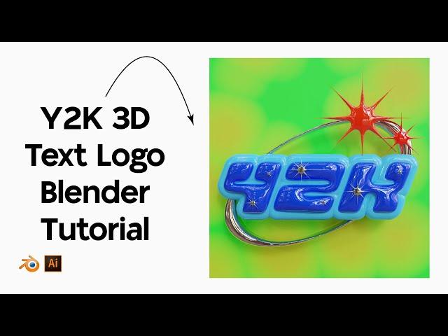 Y2K 3D TEXT LOGO BLENDER TUTORIAL