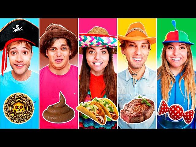 MANGIAMO SOLO CIBO DEL COLORE DEI NOSTRI CAPPELLI CON I NOSTRI AMICI PER 24 ORE! 