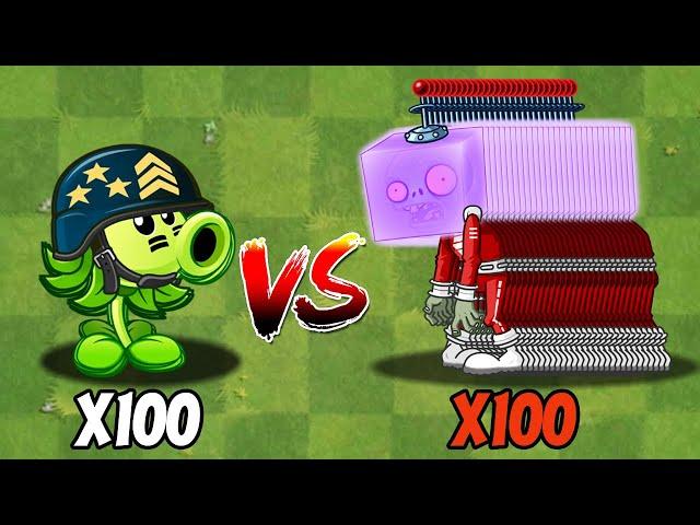 PVZ 2 Challenge - 100 Plants Max Level Vs 100 Zombies Level 3 - Who Will Win?