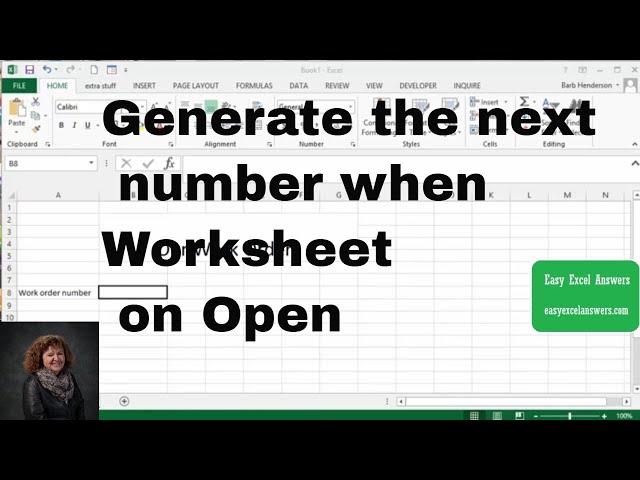 Automatically generate the next number when Worksheet on Open in Excel