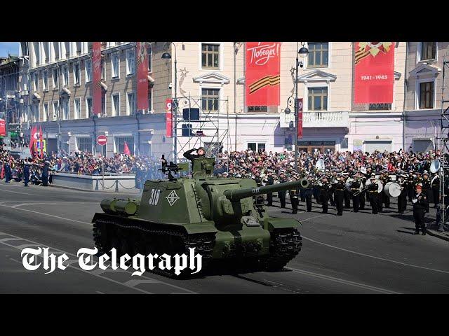 Russia's Victory Day Parade: Putin watches single tank drive down Red Square