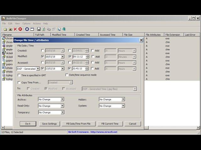 Tutorial: How to create/change modified date/time of a video/file/photo using Bulkfilechanger