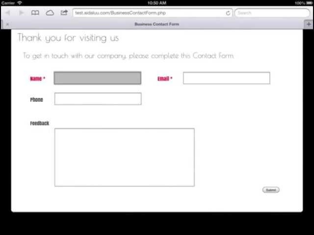 Specify web form fields as mandatory - Touch Forms App