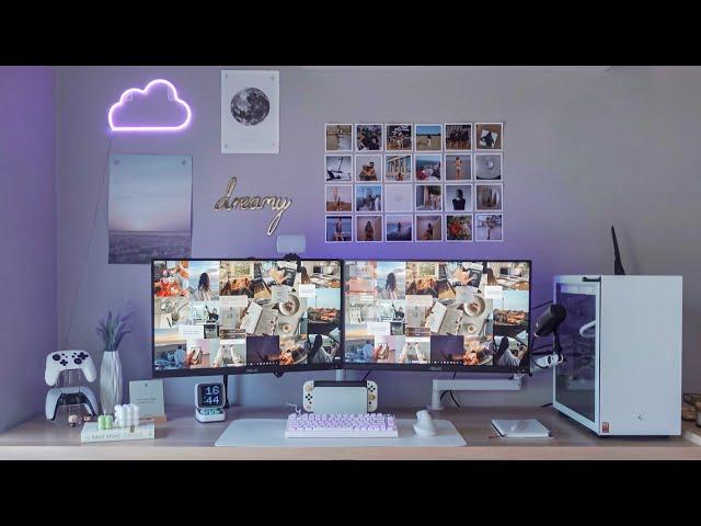 ️ My 2024 cozy Desk Setup Makeover  ️ | Standing Desk, Aesthetic, Pinterest inspired, PC gamer