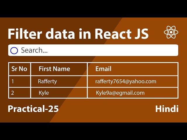 Search Filter in React with Dynamic Data