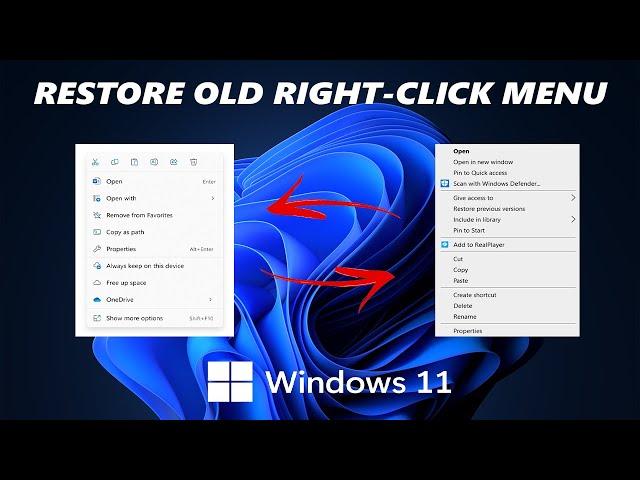 How To Restore Old Right Click Menu In Windows 11