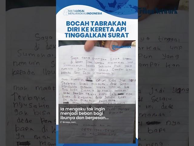 Video Siswi SMP Akhiri Hidup, Tabrakan Diri ke Kereta Api & Tinggalkan Surat, Depresi karena Pacar