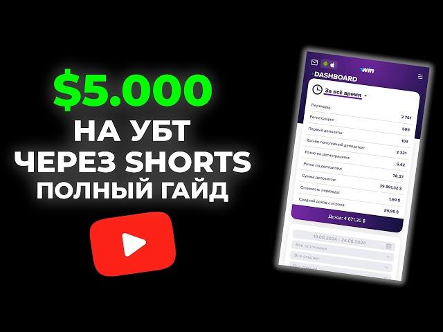 5000$ НА УБТ ТРАФИКЕ ЧЕРЕЗ SHORTS / ГЕМБЛИНГ ЧЕРЕЗ ПАРТНЕРКУ  1WIN / СХЕМНЫЙ ТРАФИК В 2024 ГОДУ