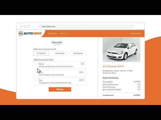 Deine Online-Bestellung bei Autohero