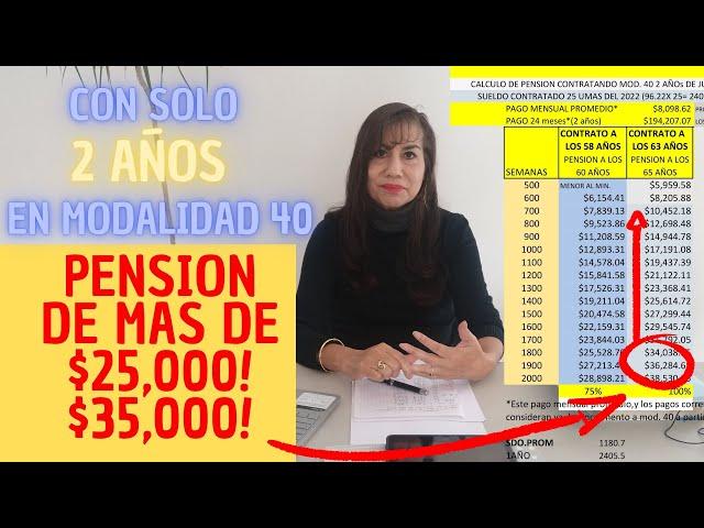 Con solo 2 años en mod 40 pensiones de mas de $25,000 y $35,000