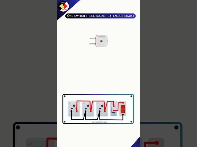 1 Switch 3 Socket 1 Indicator Connection | Extension Board Wiring #shorts #youtubeshorts