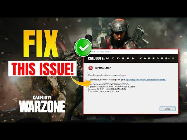 How to Fix COD Warzone DirectX Unrecoverable Error on PC | Encountered An Unrecoverable Error