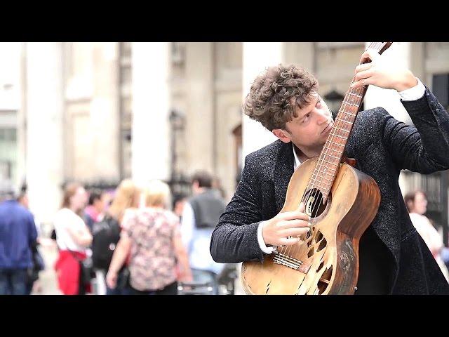Performer Tom Ward Broken Guitar Great Gate of Kiev Mussorgsky - Live Street Performers