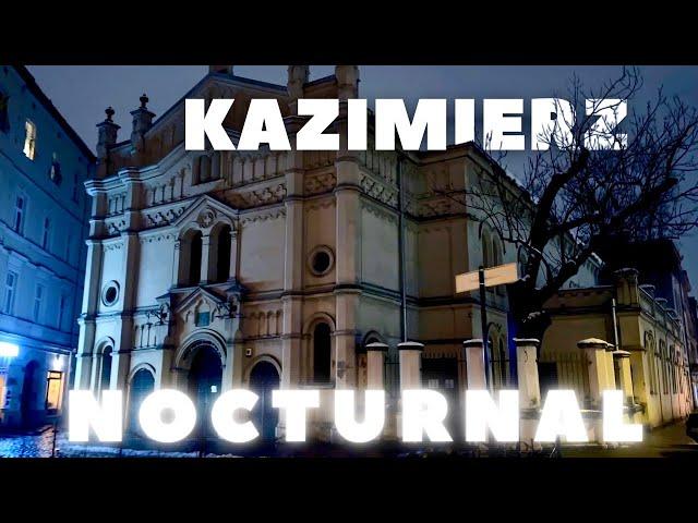 Kazimierz Jewish District Winter Night Walk - Krakow, Poland