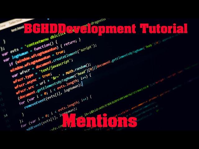 Mentions - Plugin Tutorial/Overview