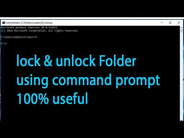 How to  Lock and Unlocked a Folder using Command  CMD in Windows 10.