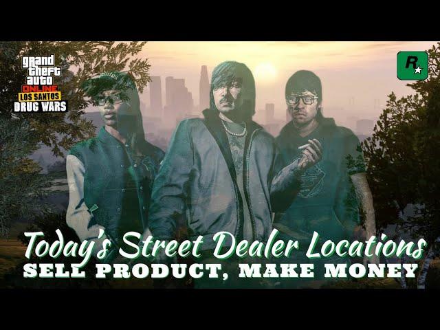 GTA: Online. • Daily Street Dealer locations. • 29 Sept., 2024. • Sell product, make money. • 