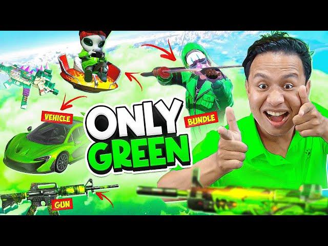 Free Fire But Only Green  Challenge  in Solo Vs Squad High Rank Lobby  Tonde Gamer