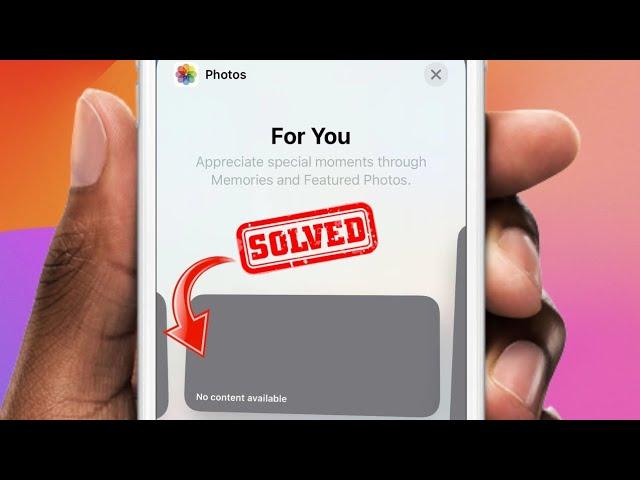 How to fix No Content available Photo Widget iOS 17|| Photo Widget No Content available iOS 16