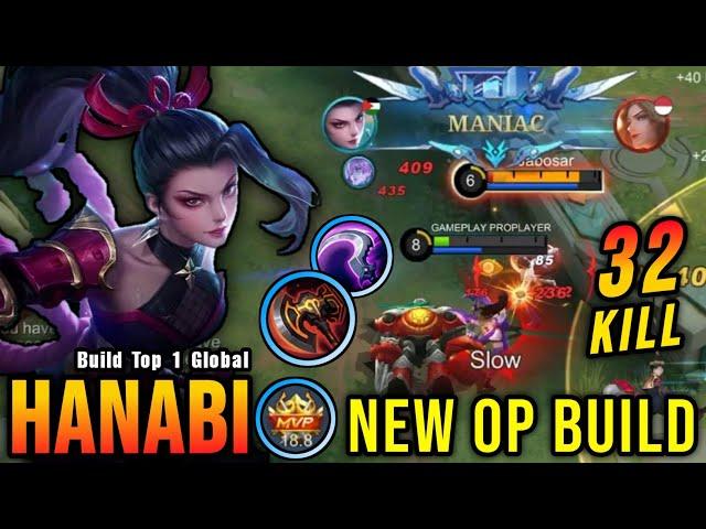 32 Kills!! You Must Try This Build for Hanabi Almost SAVAGE!! - Build Top 1 Global Hanabi ~ MLBB