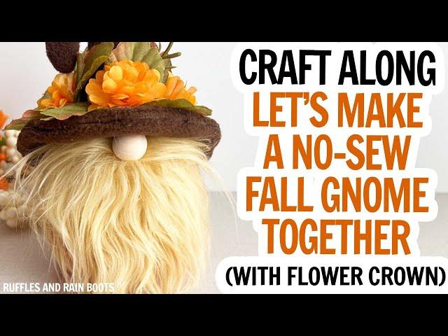 Easy Fall Gnome | No Sew Fall Gnomes | Easy Gnome Pattern DIY | Floral Crown Gnome Hat | Hook Hat