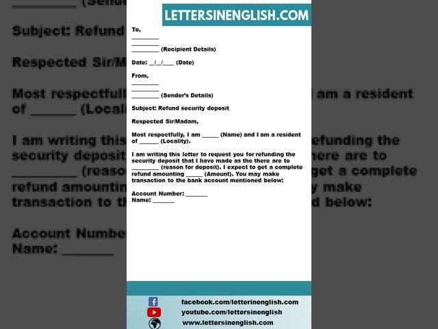 Security Deposit Refund Letter