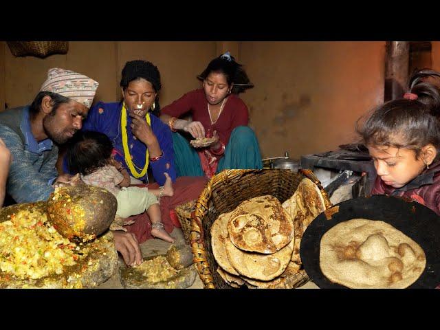 dharme brother family cooking and eating all together in the village || rural Nepal || @ruralnepall