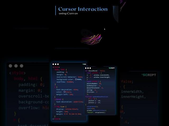 Interactive Cursor Effects with Canvas | Cursor effect in CSS