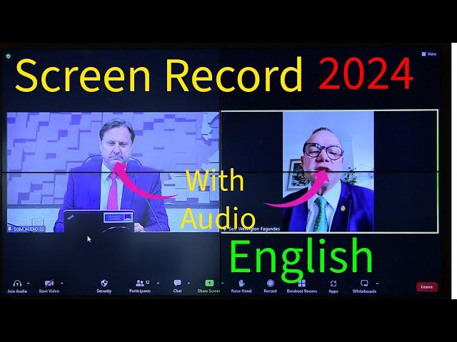 how to screen record zoom meeting with audio  (2024 English)