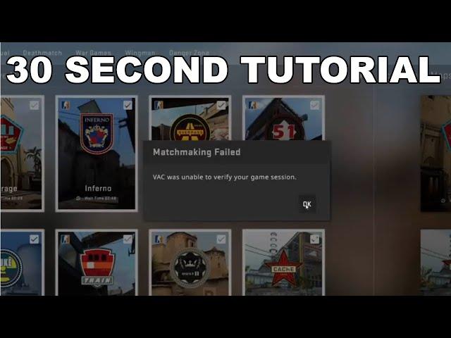 vac was uanable to verify your game session | 30 second fix| * 2021*