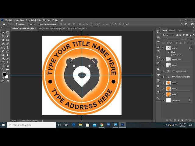 Text Circle Logo Design in Adobe Photoshop 2021 !