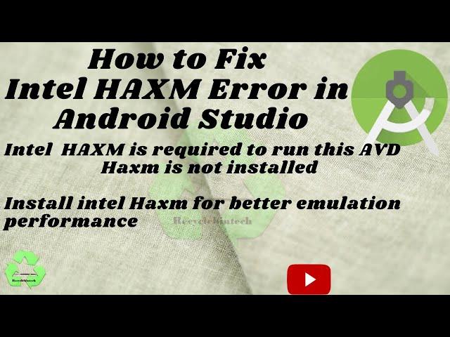 Intel HAXM is required to run this avd.HAXM is not installed on Android studio simple 5 steps..