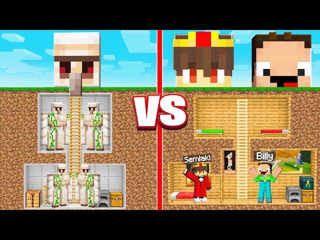 Billy und Semlaki vs GOLEM UNTERGRUND BASIS in Minecraft!