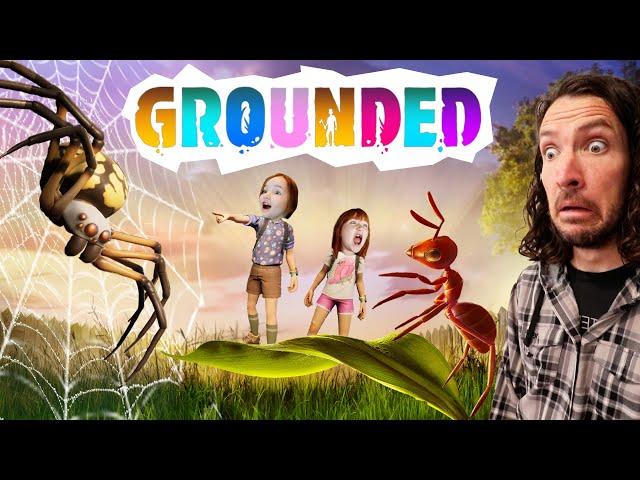 ADLEY and NiKO shrink TiNY    Surviving Backyard Bugs, Ants, & Spiders! fun bug game Grounded