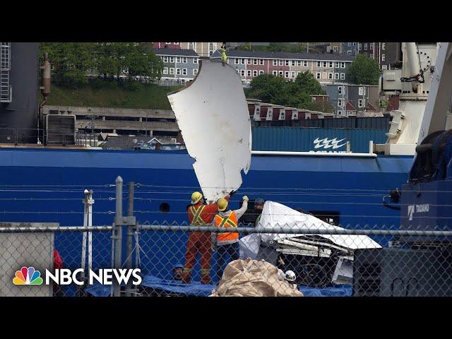 First photos released of recovered Titan submersible wreckage