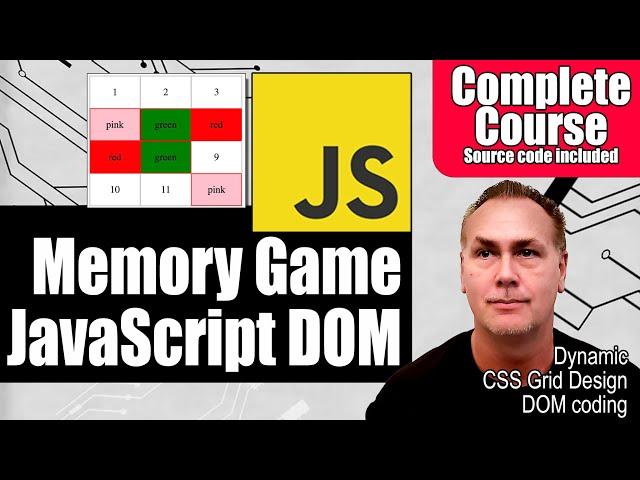 How to Create a JavaScript Memory Game using DOM elements Dynamic CSS Grid and JavaScript Logic