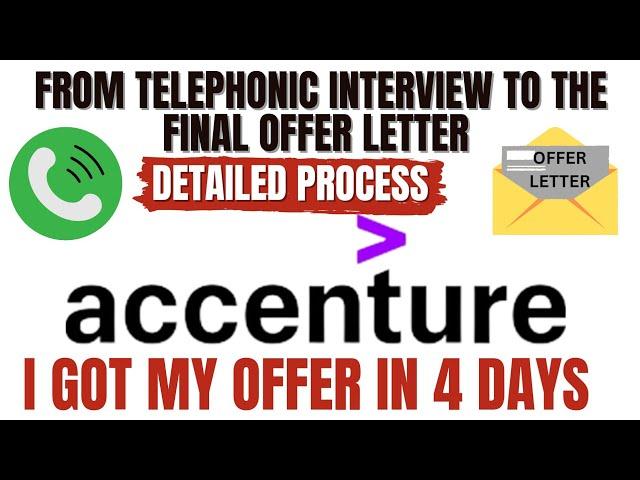 Recieved Accenture offer in 4 days. Step-by-Step Accenture hiring process from interview to offer