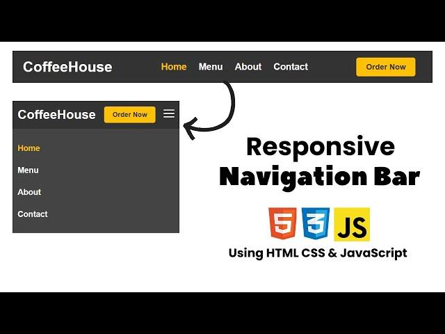 How To Make A Responsive Navbar Using HTML CSS And JavaScript