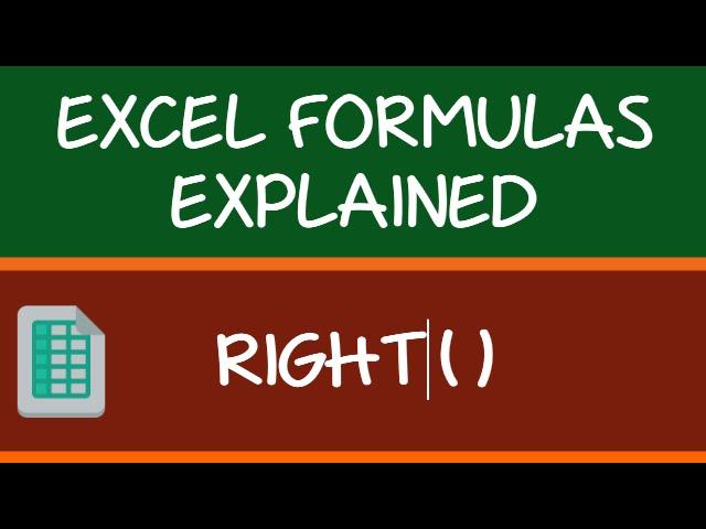 RIGHT Formula in Excel