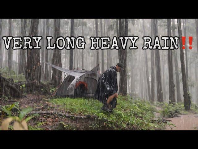 VERY LONG HEAVY RAIN CAMPING‼️ SOLO CAMPING IN FULL DAY HEAVY RAIN