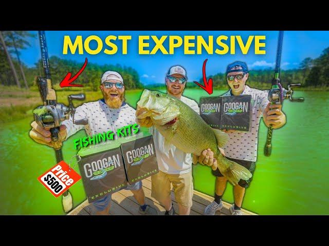 1v1v1 World's MOST EXPENSIVE Fishing Kit Challenge ($500 BIG BASS WINS)