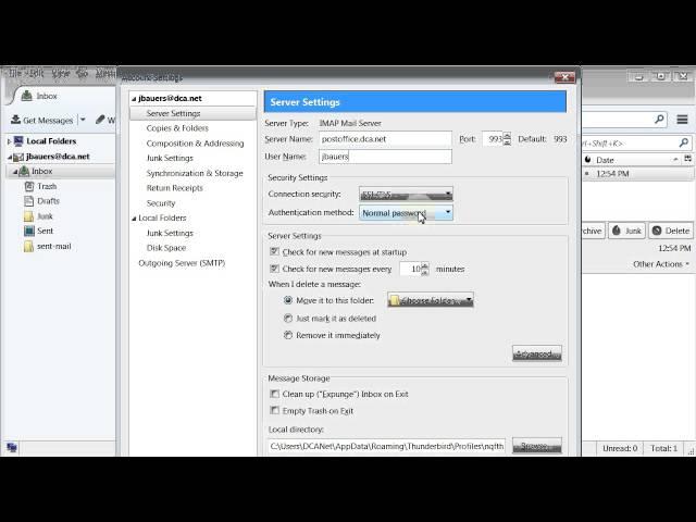 Thunderbird IMAP Troubleshooting