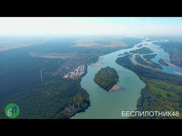 Исток Оби - слияние Катуни и Бии, Бийск - аэросъёмка